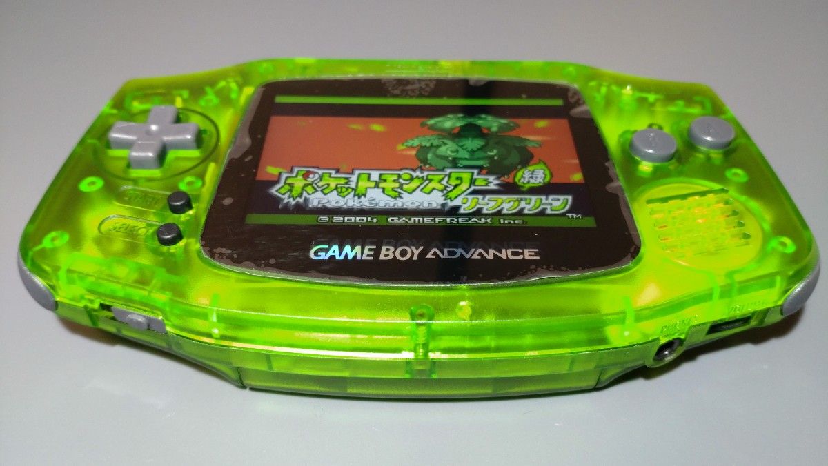 ゲームボーイアドバンス クリアグリーン ips液晶 ガラススクリーンプロテクター付属 バックライト GBA IPS #220