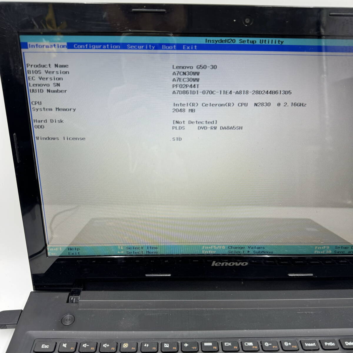 Lenovo ノートパソコン 80G0 CPU:Celeron（R)CPU N2830 ジャンクZ1541_画像2