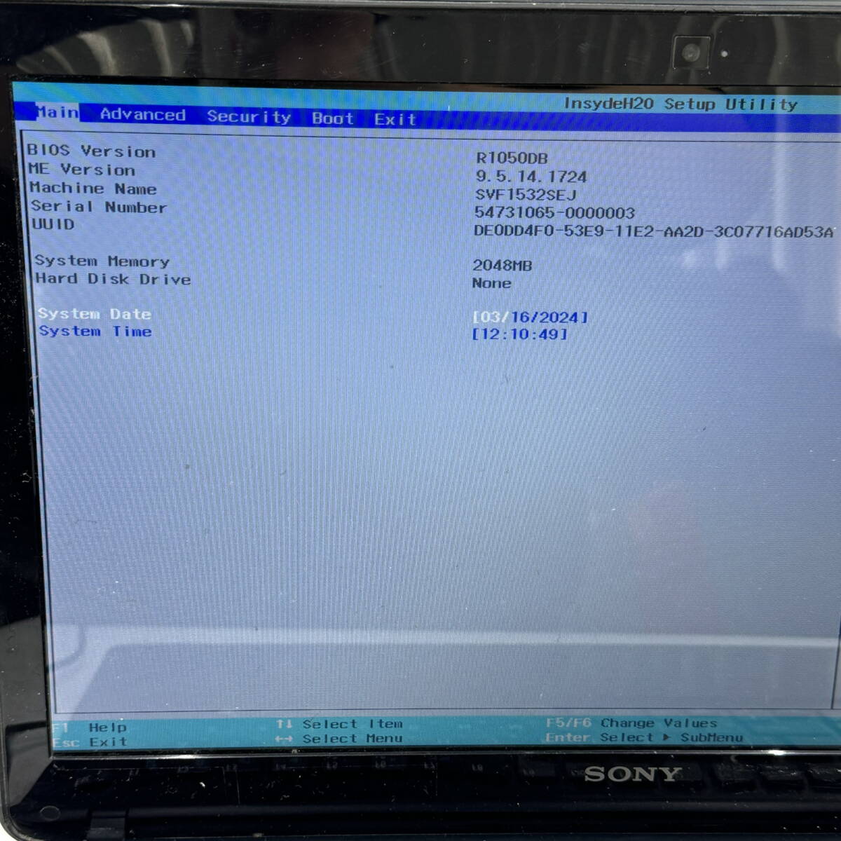 SONY ノートパソコン SVF1532SEJ CPU:i3-4 ジャンクZ1546_画像2