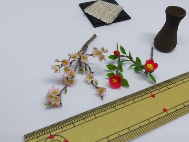 maco's miniature flower ♪桜と椿の生け花♪_画像6