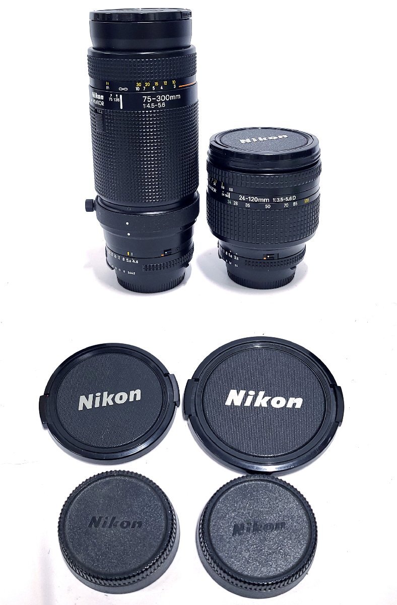 ★Nikon ニコン AF NIKKOR 24-120mm 1:3.5-5.6D 75-300mm 1:4.5-5.6 一眼レフ カメラ レンズ 8743M12-8_画像6