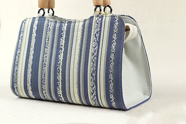 [ peace . pavilion ]SHH137 Hakata woven [. three .] obi ground use high class stylish bag lapis lazuli color 