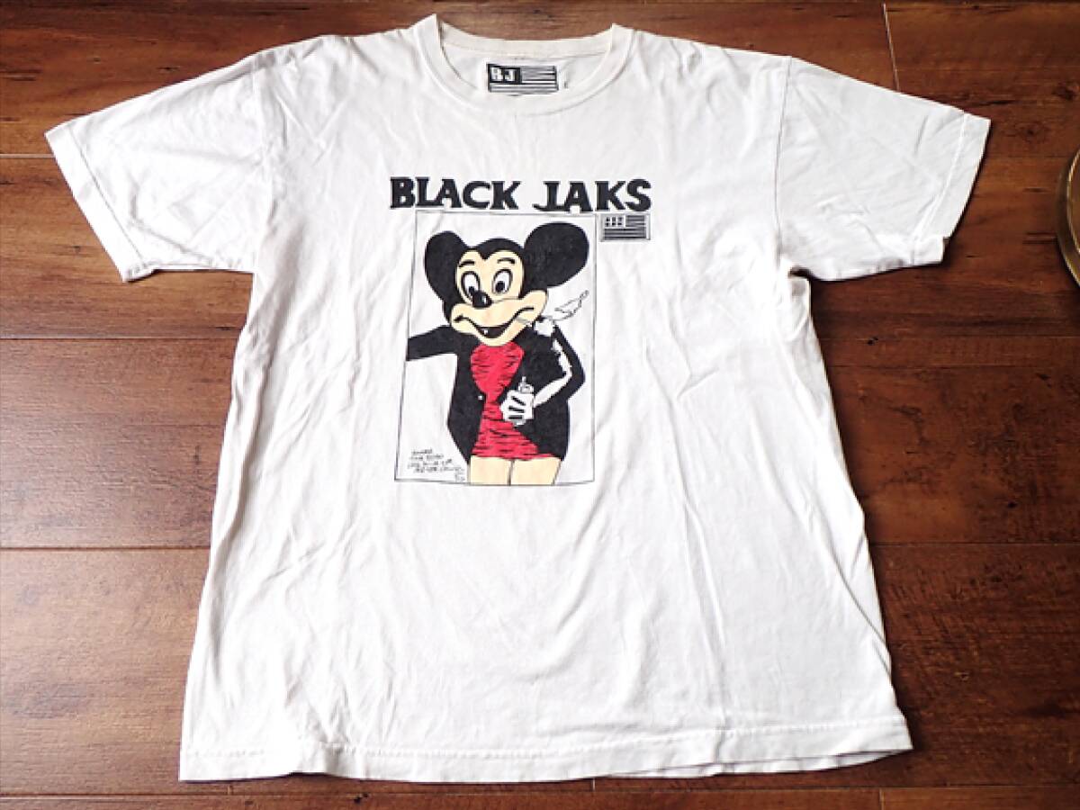 【BLACK JAKS ブラックジャックス】パロディTシャツ☆メンズsize(L)MADE IN JAPAN_画像1