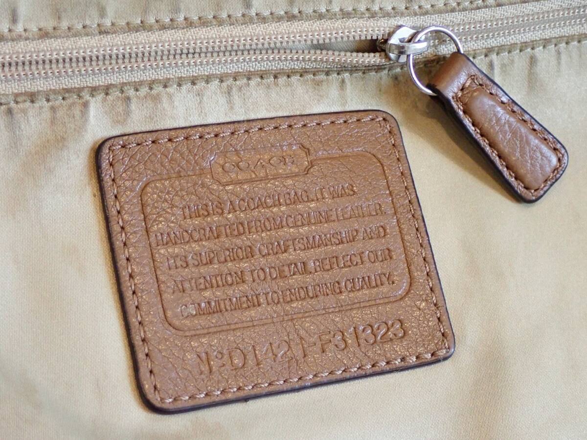 【COACH コーチ】ハワイ購入正規品☆型押し本革レザー2wayショルダーバックの画像10