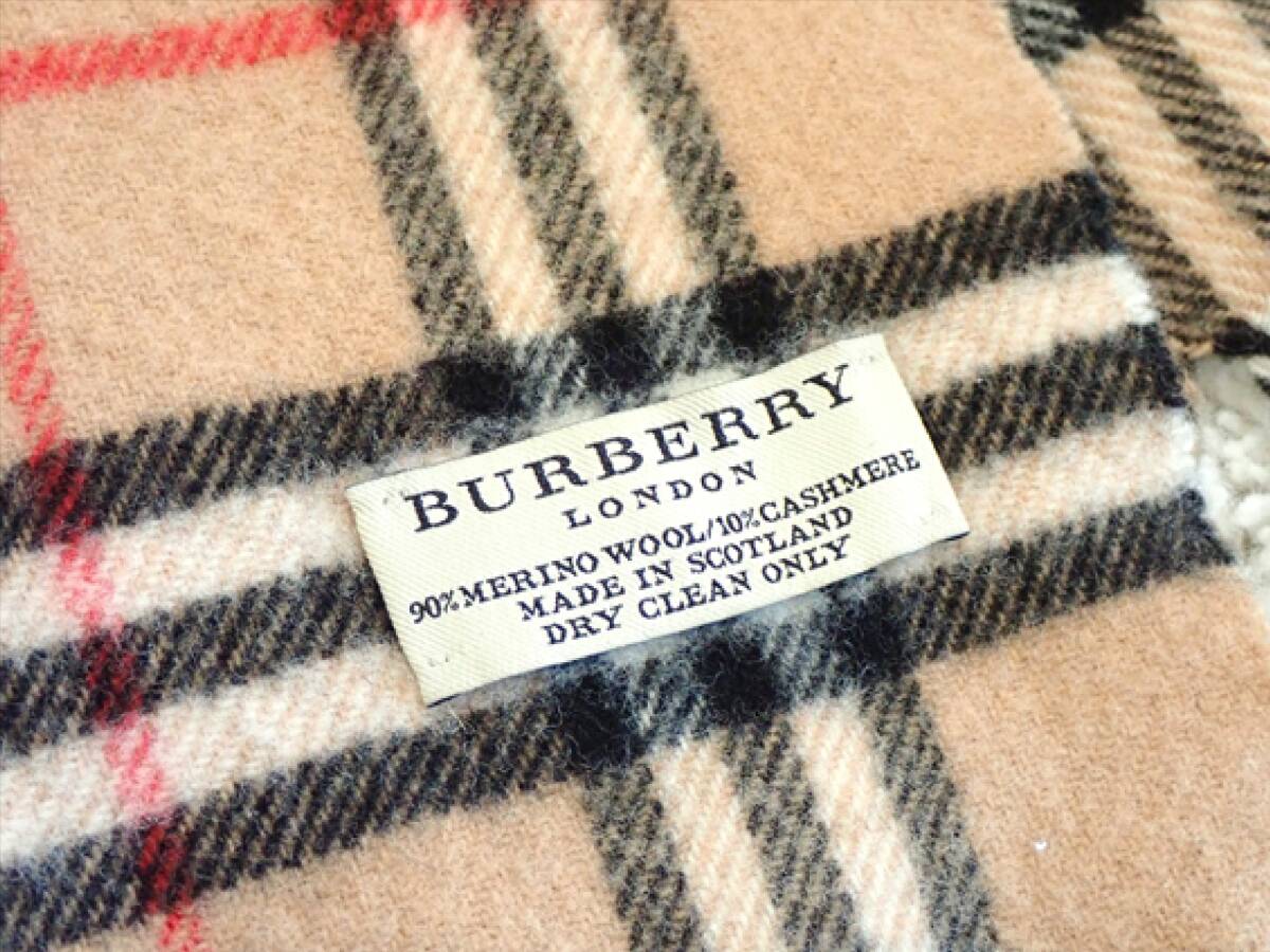 【BURBERRY バーバリー】カシミヤ10％メリノウール90％マフラー☆正規品☆美品☆_画像4