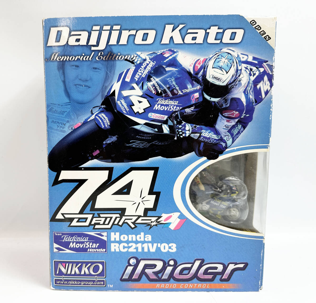 動作品 NIKKO ニッコー iRider Daijiro Kato 加藤大治郎 74 Daijiro Honda RC211V'03 ラジコン バイク 3-8_画像1