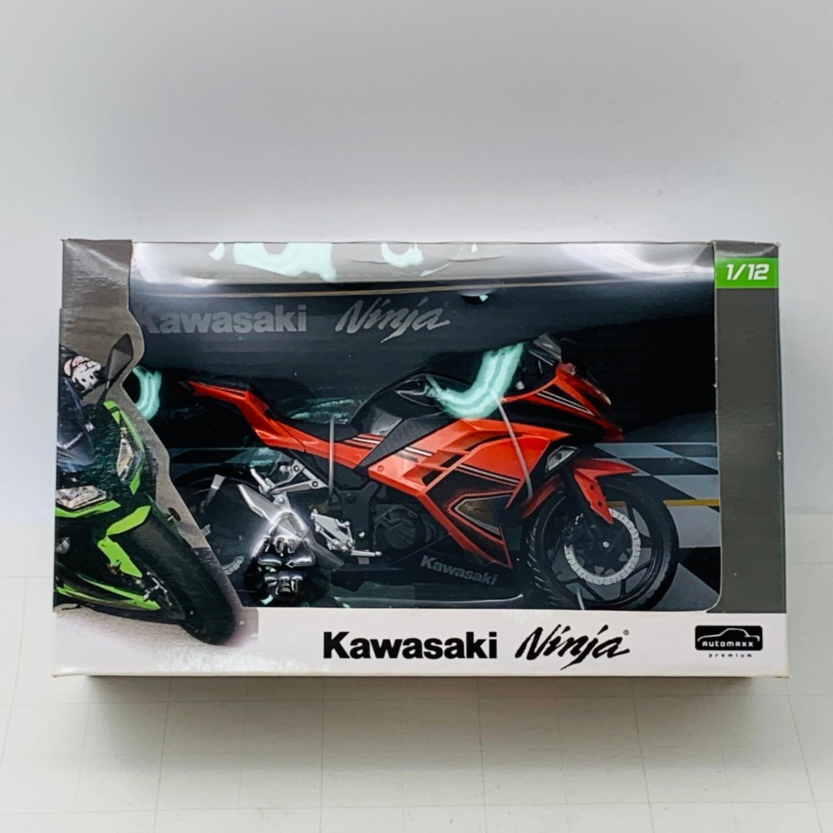 新品未開封 アオシマ 完成品バイクシリーズ 1/12 カワサキ Kawasaki Ninja250 オレンジ SE_画像1