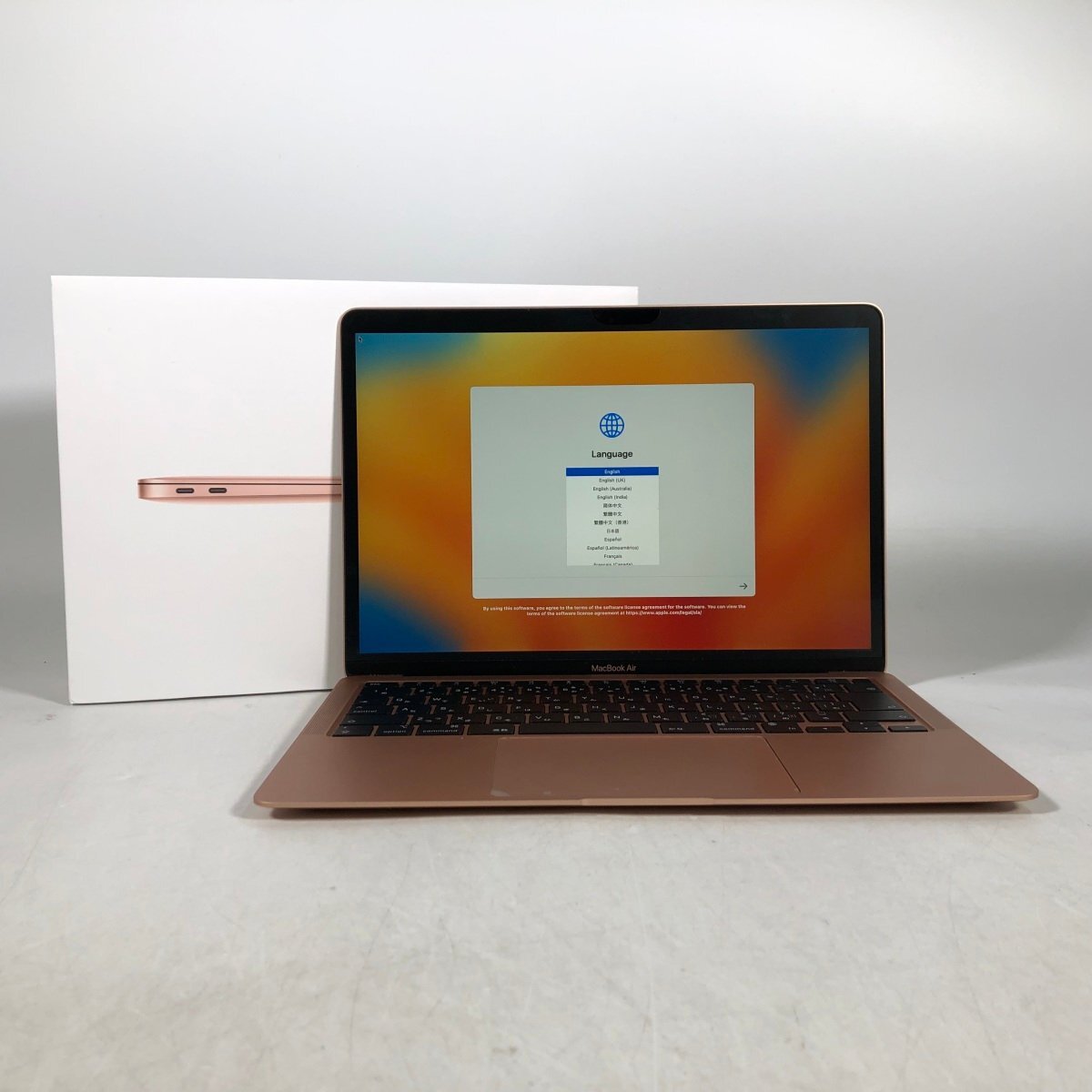 動作確認済み MacBook Air Retina 13インチ (Late 2020) Apple M1 8コア/8GB/SSD 256GB ゴールド MGND3J/Aの画像1