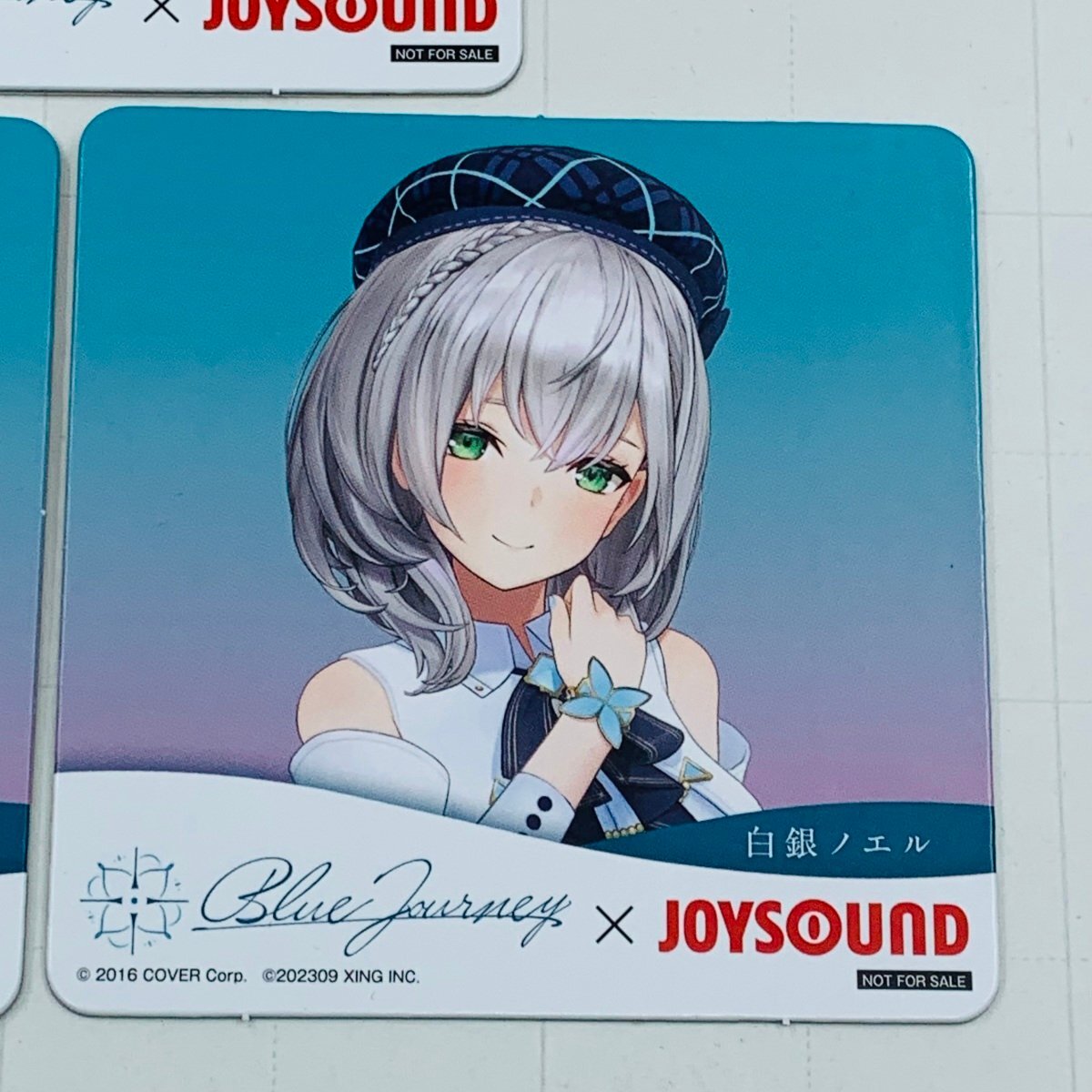 中古品 ホロライブ Blue Journey × JOYSOUND オリジナル コースター 白上フブキ 白銀ノエル 2種3点セット_画像4