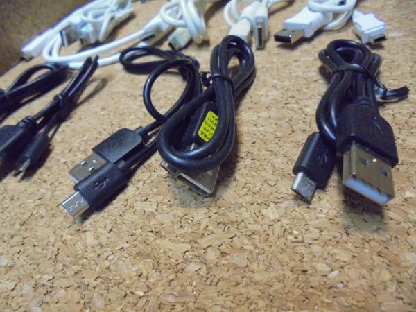 Mini USBケーブル　白 5本 + Micro USB ケーブル 黒 5本 合計10本セット_画像4