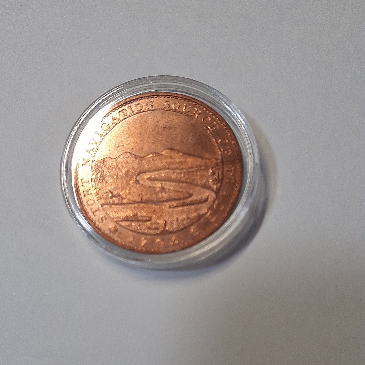 イギリス 硬貨 古銭 (ビショップス)ストートフォード 1795年 ジョージ・ジャクソン卿の紋章 ストート川記念幣 直径:約29mm 重量:約11.5gの画像4
