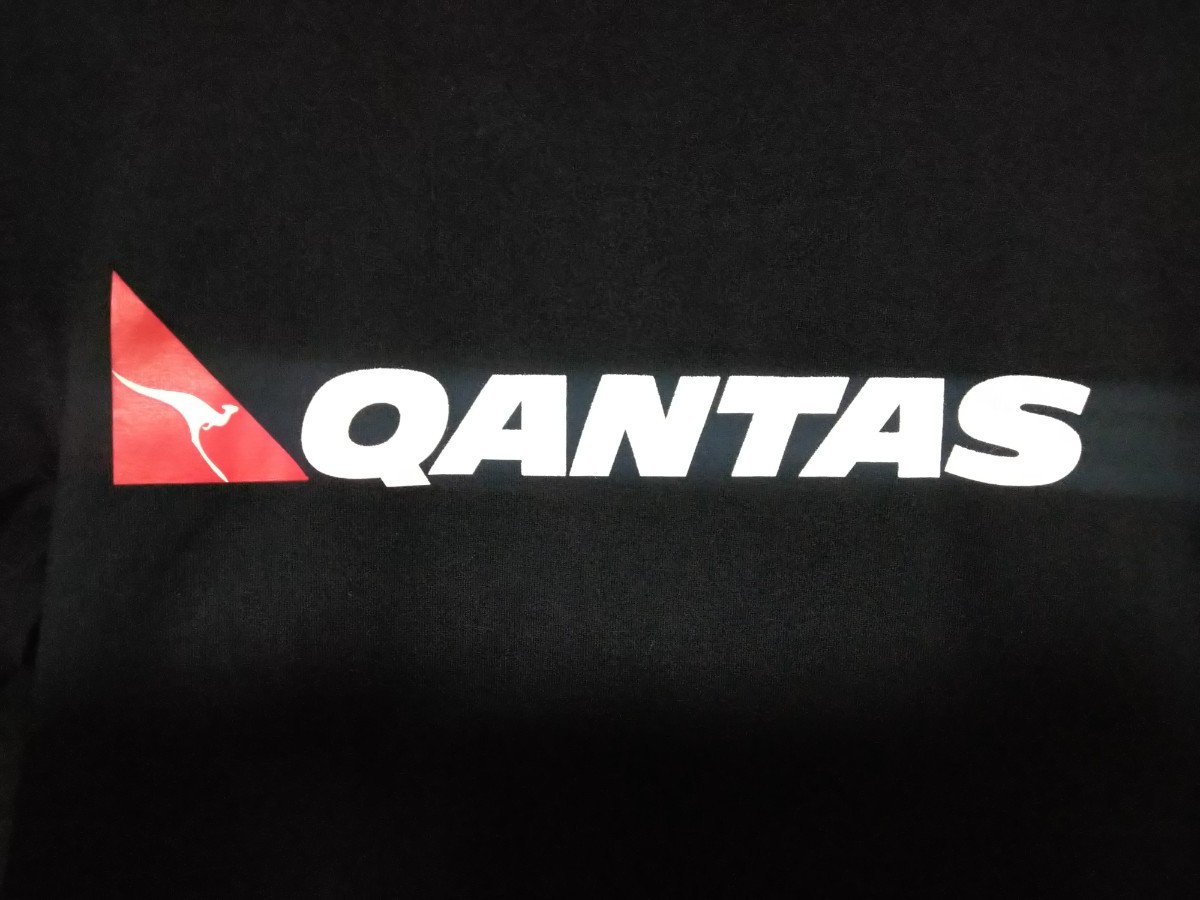 QANTAS カンタス航空 ユニクロ コラボ Tシャツ 長袖 ロゴ ブラック ロンT_画像3