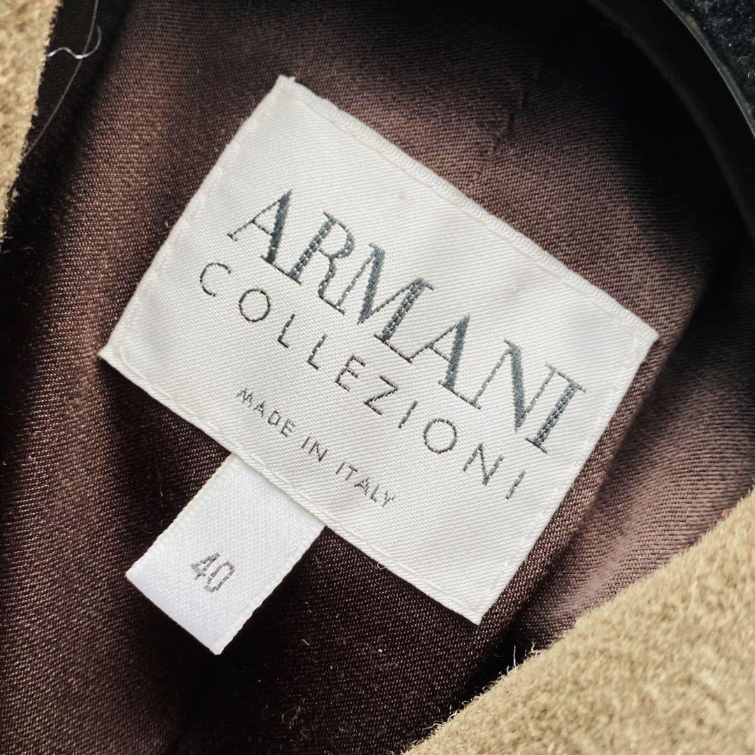 極美品 ARMANI COLLEZIONI アルマーニ コレッツォーニ カシミヤ混 ダブル マキシ丈 ロング チェスターコート アウター イタリア製の画像9
