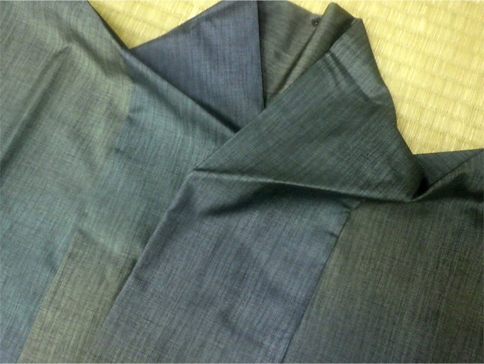 * long door garment coat bokashi blue green series not yet have on guard processing beautiful goods silk *m155