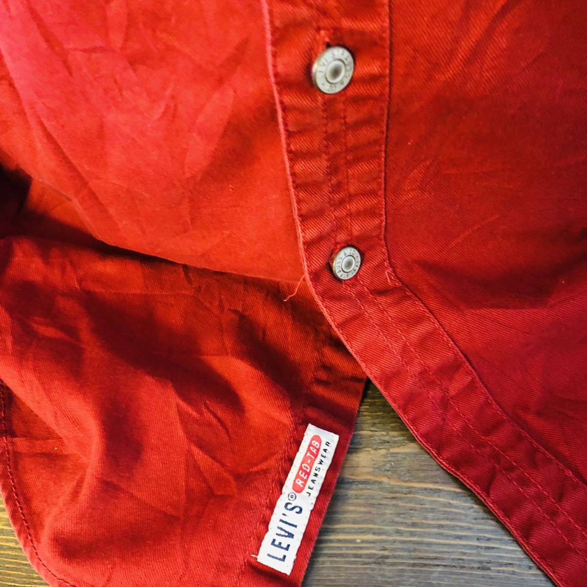 リーバイス　Levi's RED TAB L コットン　ワークシャツ　ダークレッド_画像5