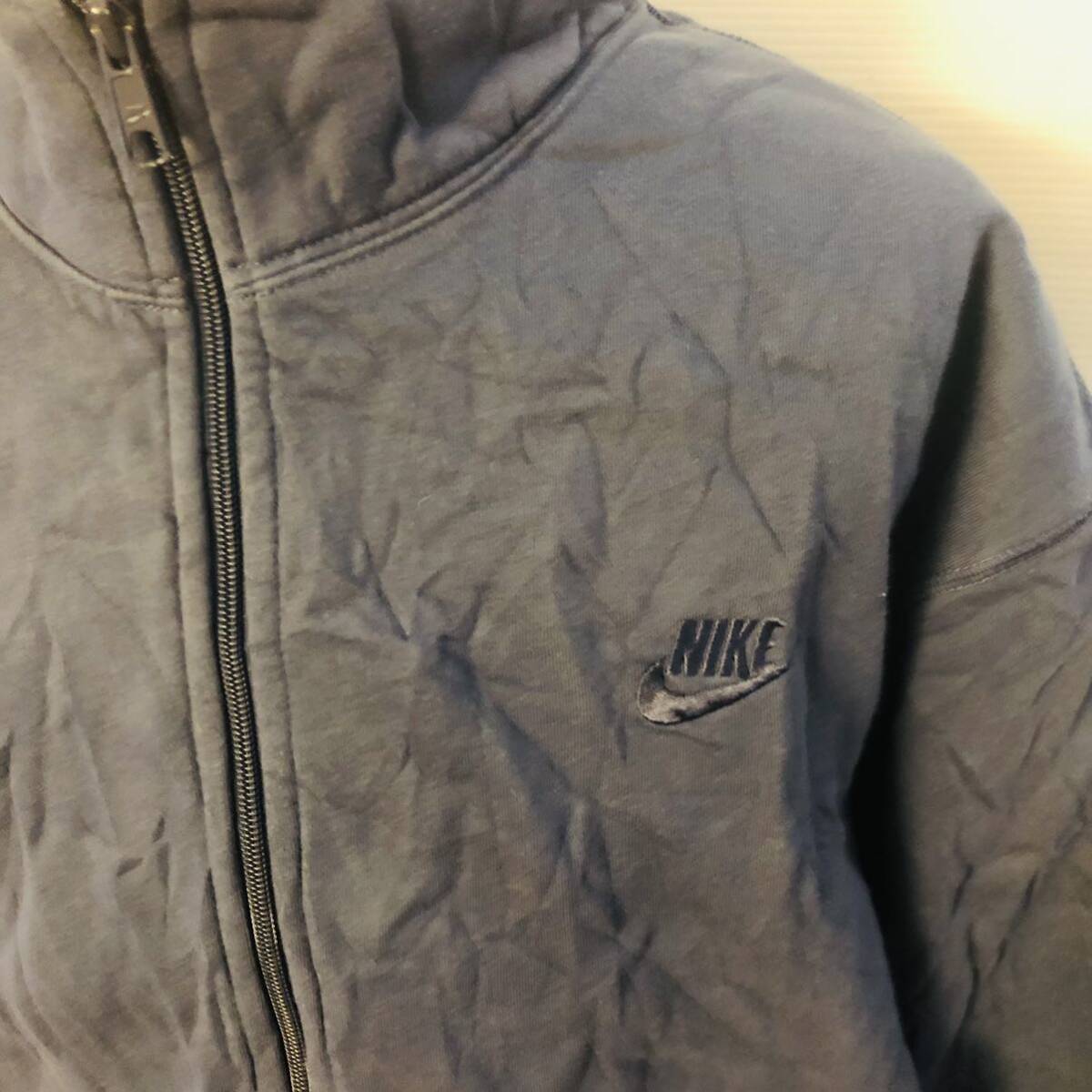 ビッグサイズ　ナイキ　NIKE XXL 裏起毛　スウェット　フルジップジャケット　ブルゾン　ブルーグレー_画像2