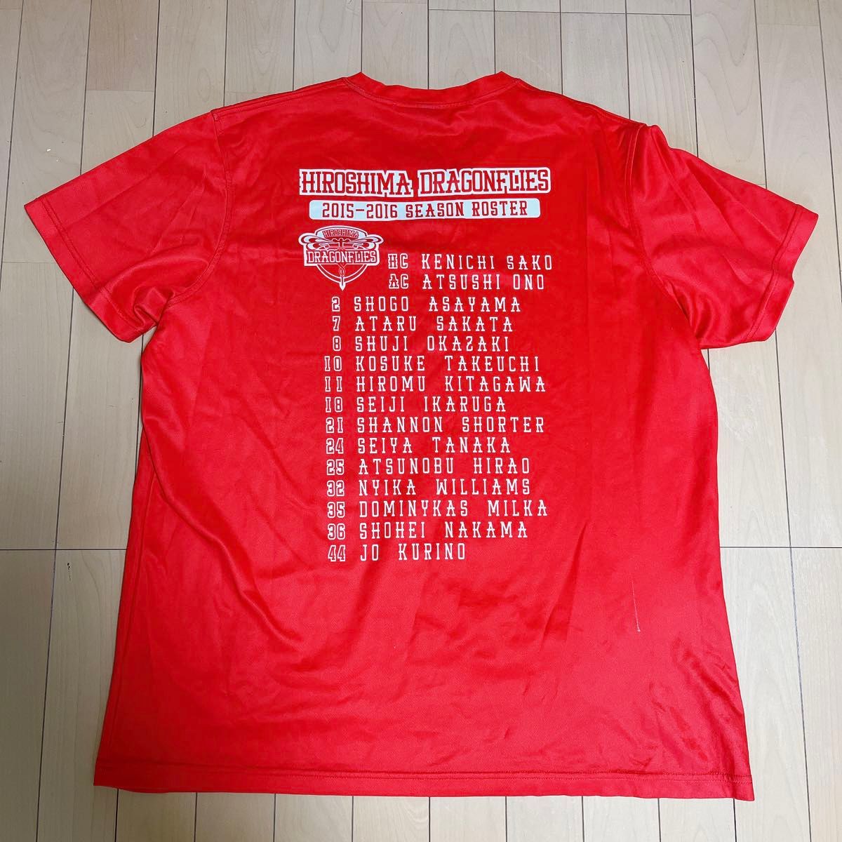 ドラゴンフライズ　Tシャツ　2015 2016 広島　バスケ　　 半袖Tシャツ　バスケットボール　ドラフラ