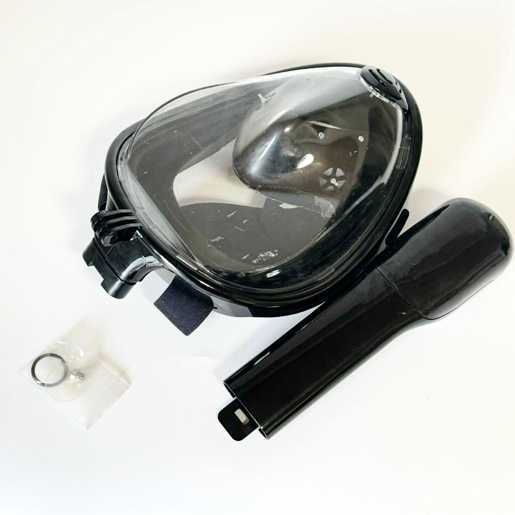 フルフェイス型シュノーケルマスク 180°超広角 ダイビングマスク スポーツカメラ取付可能 呼吸が楽！ 男女兼用 子供用に調節も可能の画像7