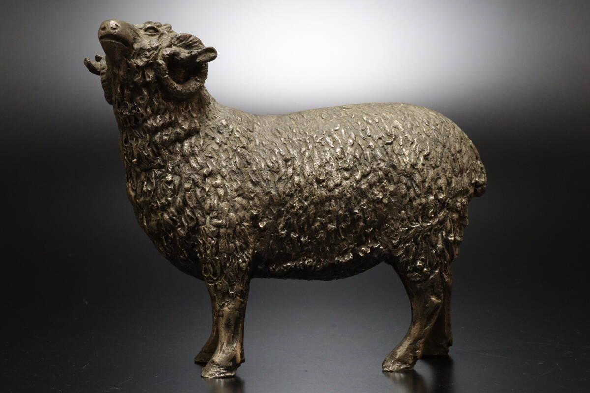 M 銅製 羊 置物 重量1739g_画像2