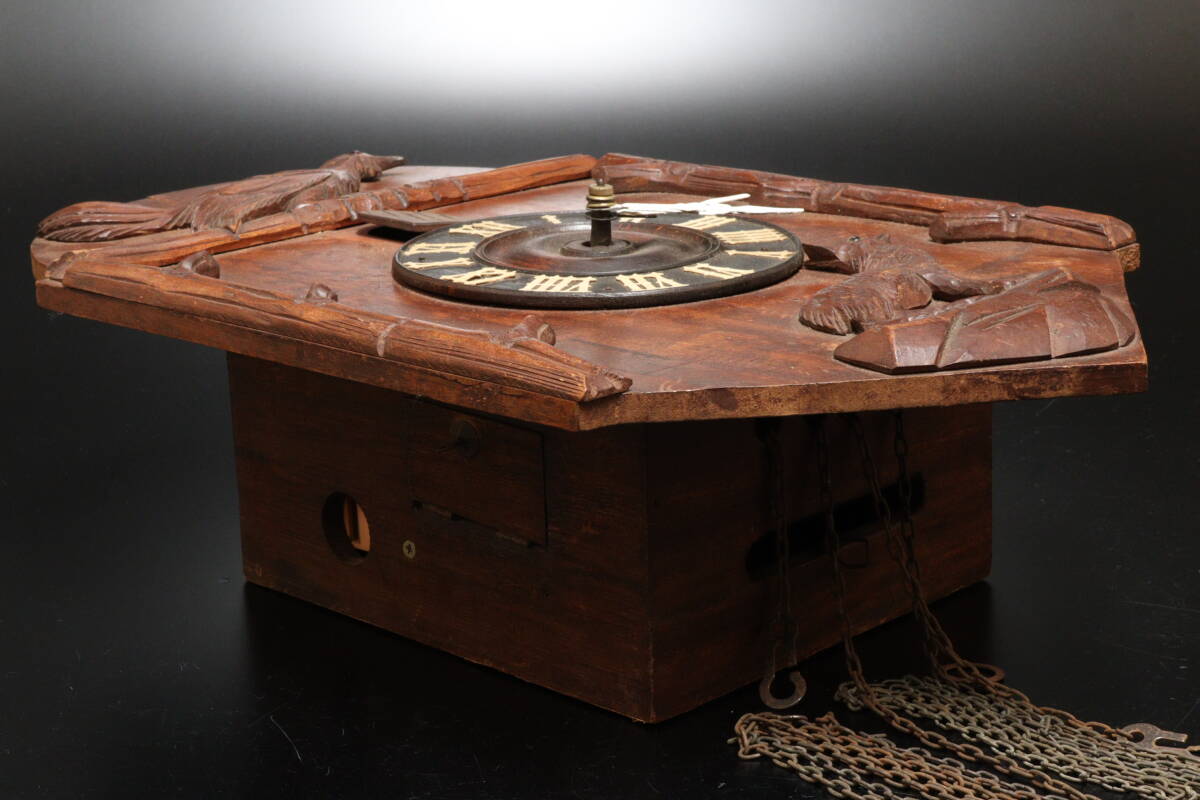 M メーカー不明 木製 機械式 鳩時計 掛時計の画像8