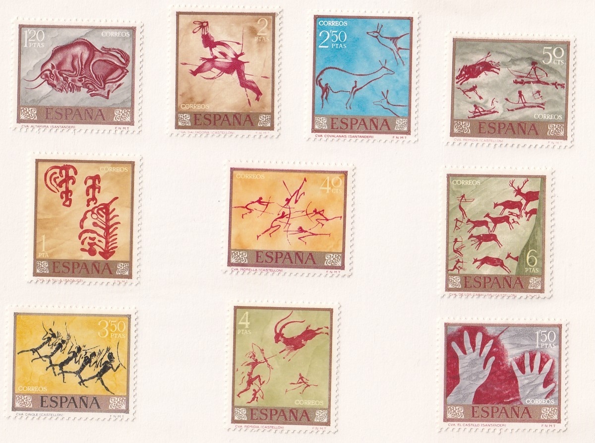 スペインの切手/世界遺産アルタミラ洞窟壁画の切手/全10種完/未使用の画像2