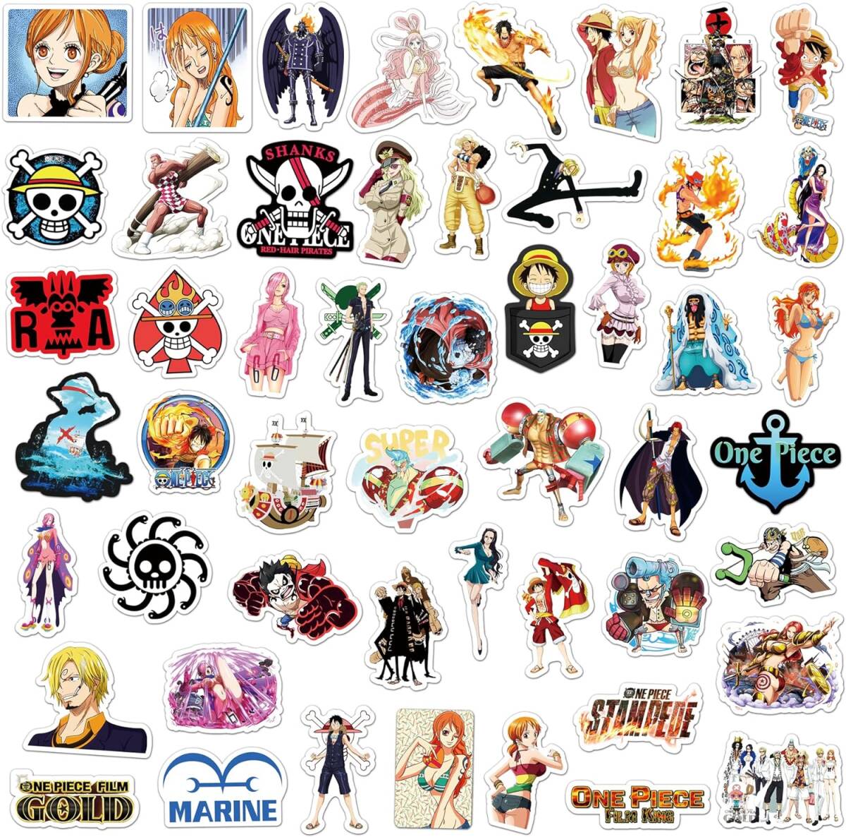 F1 for One-piece sticker 50 pieces set lovely anime for One-piece seal waterproof decal pretty stylish .
