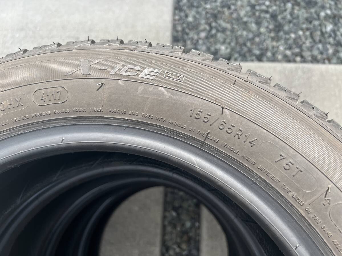 【中古】MICHELIN ミシュラン X-ICE3 エックスアイス 155/65R14 75T 4本 タイヤ スタッドレス_画像7