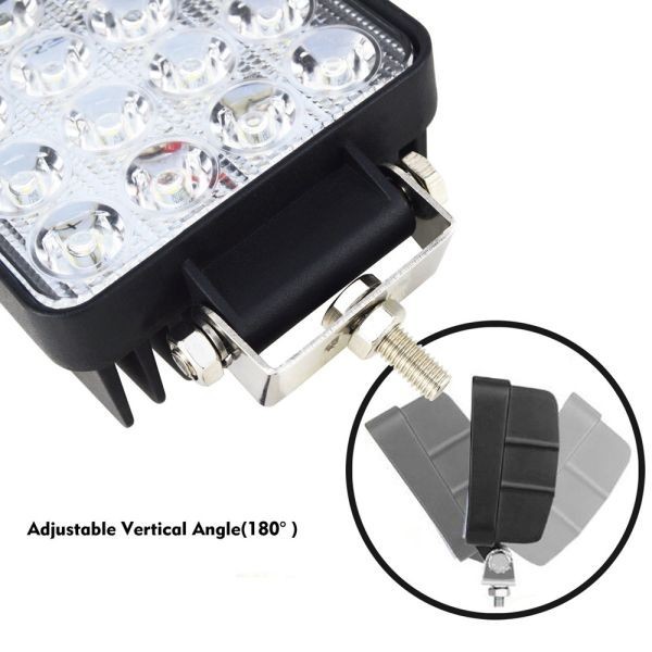 LED ワークライト 作業灯 12V/24V 兼用 48W 6000K ホワイト 防水 デッキライト 投光器 車幅灯 照明 トラック 10個セット 05の画像8