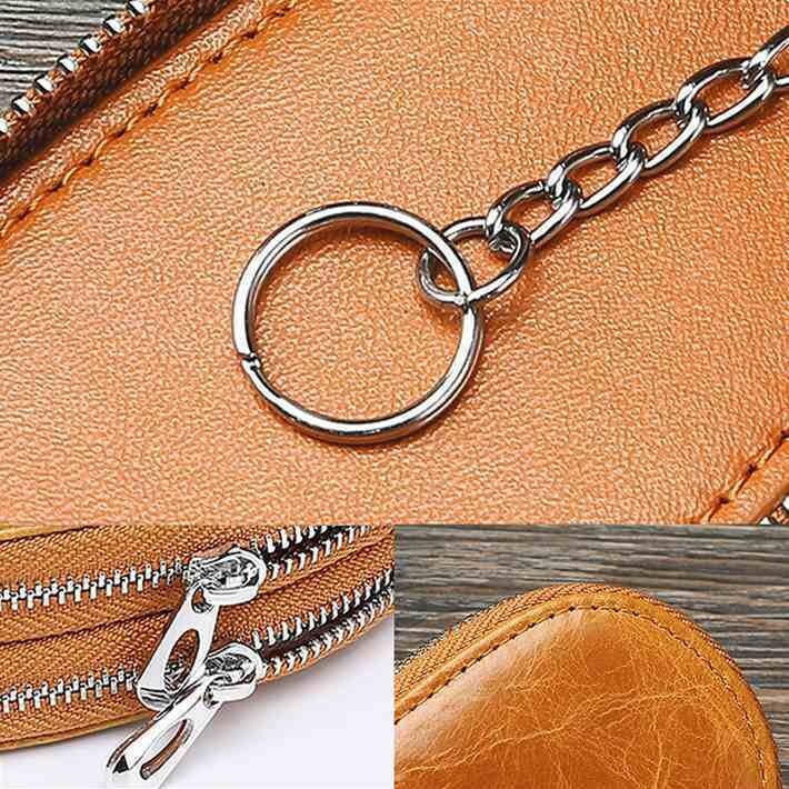  key case men's lady's original leather smart key key holder key key chain change purse .7988359 Camel new goods 