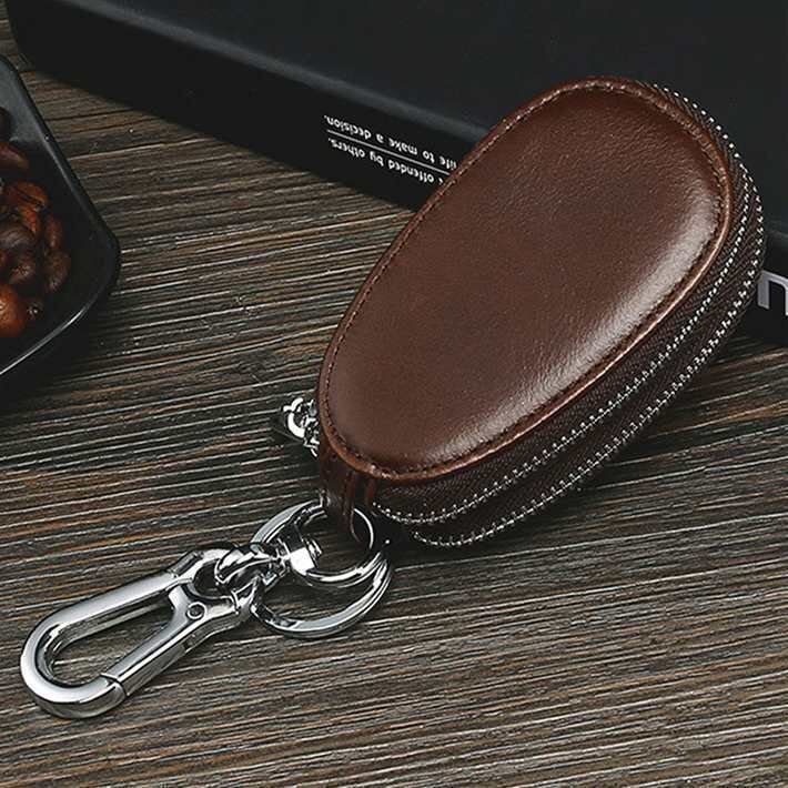  key case men's lady's original leather smart key key holder key key chain change purse .7988359 Camel new goods 