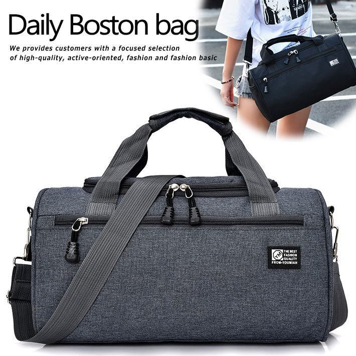 2WAY Mini Boston bag men's lady's shoulder bag travel outdoor camp 7988047 gray 