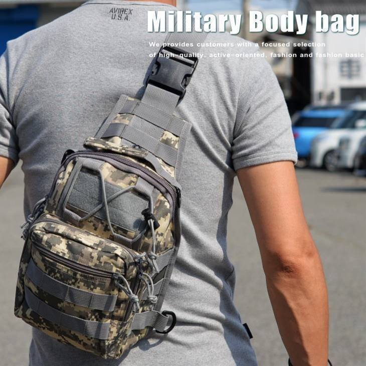  body bag bag one shoulder men's Military military body bag 7998661 digital khaki new goods 1 jpy start 