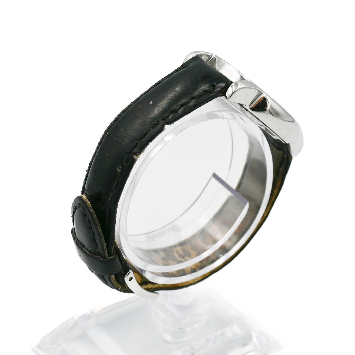 1円 稼働 BVLGARI Solotempo ブルガリ ソロテンポ ST29S QZ クオーツ デイト ブラック シルバー文字盤 SS 腕時計 レディース 238820240326の画像3