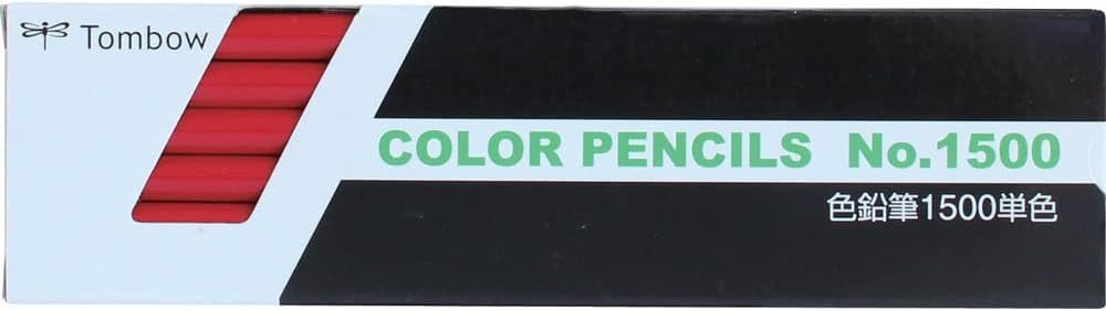 色鉛筆 トンボ鉛筆 No.1500 25 赤 あか 未使用品 丸軸 1ダース（12本入）