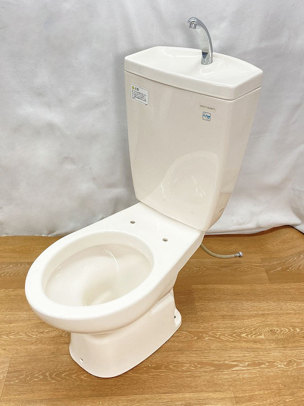 【美品】TOTO トイレ 洋式便器 (壁排水) ☆手洗い器付き☆ 「CS370P」 タンク「SS371BABFL」 一式セット #SC1(パステルアイボリー) 5