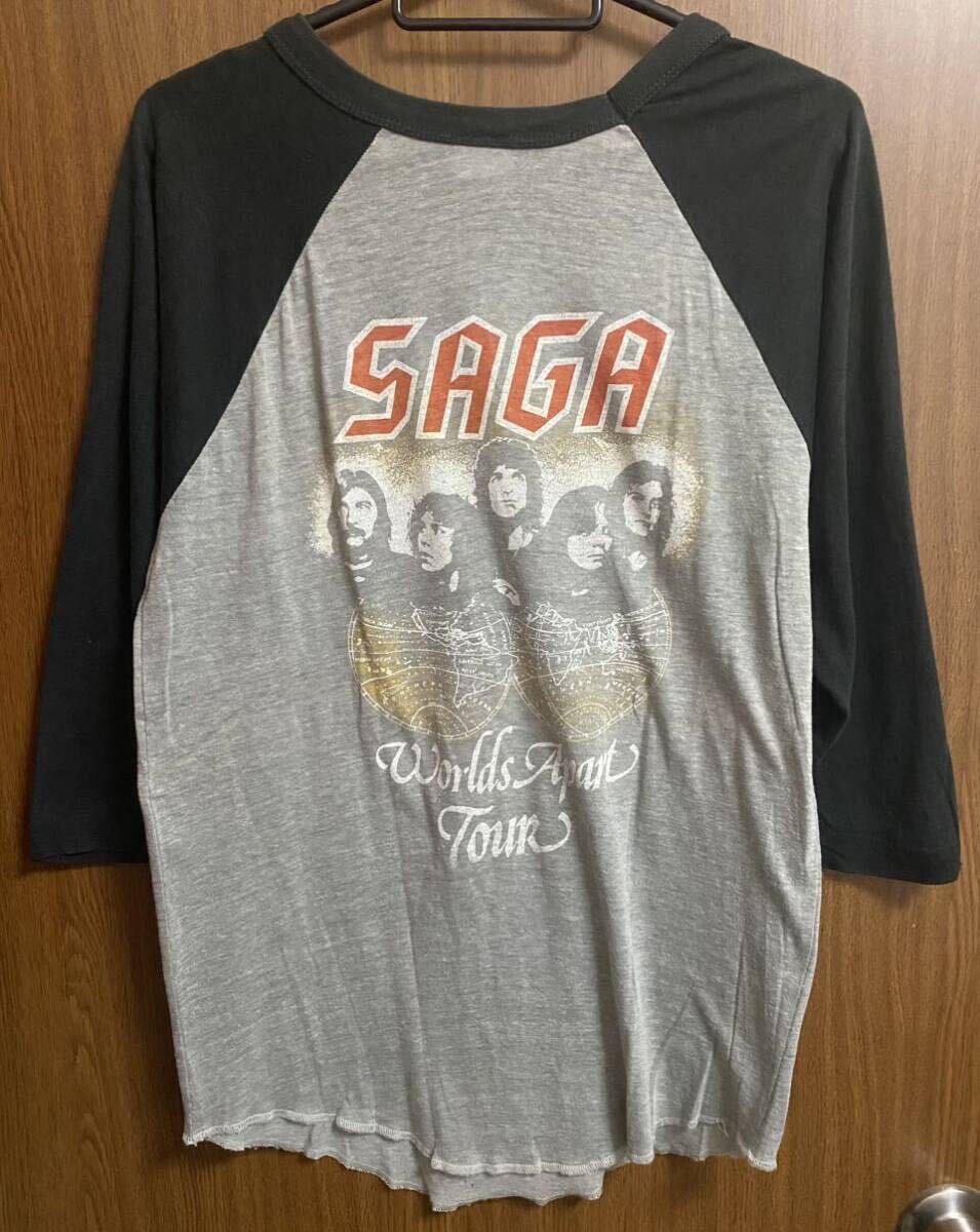  редкость 80s SAGA Vintage футболка L USA производства частота футболка vintage / rush yes genesis pink floyd king crimson triumph asia supertrump