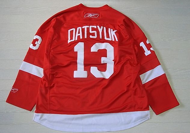 Reebok NHL DETROIT RED WINGS Datsyuk チーム ゲームシャツ ユニフォーム スターター レッド ウィングス ホッケー シャツの画像6