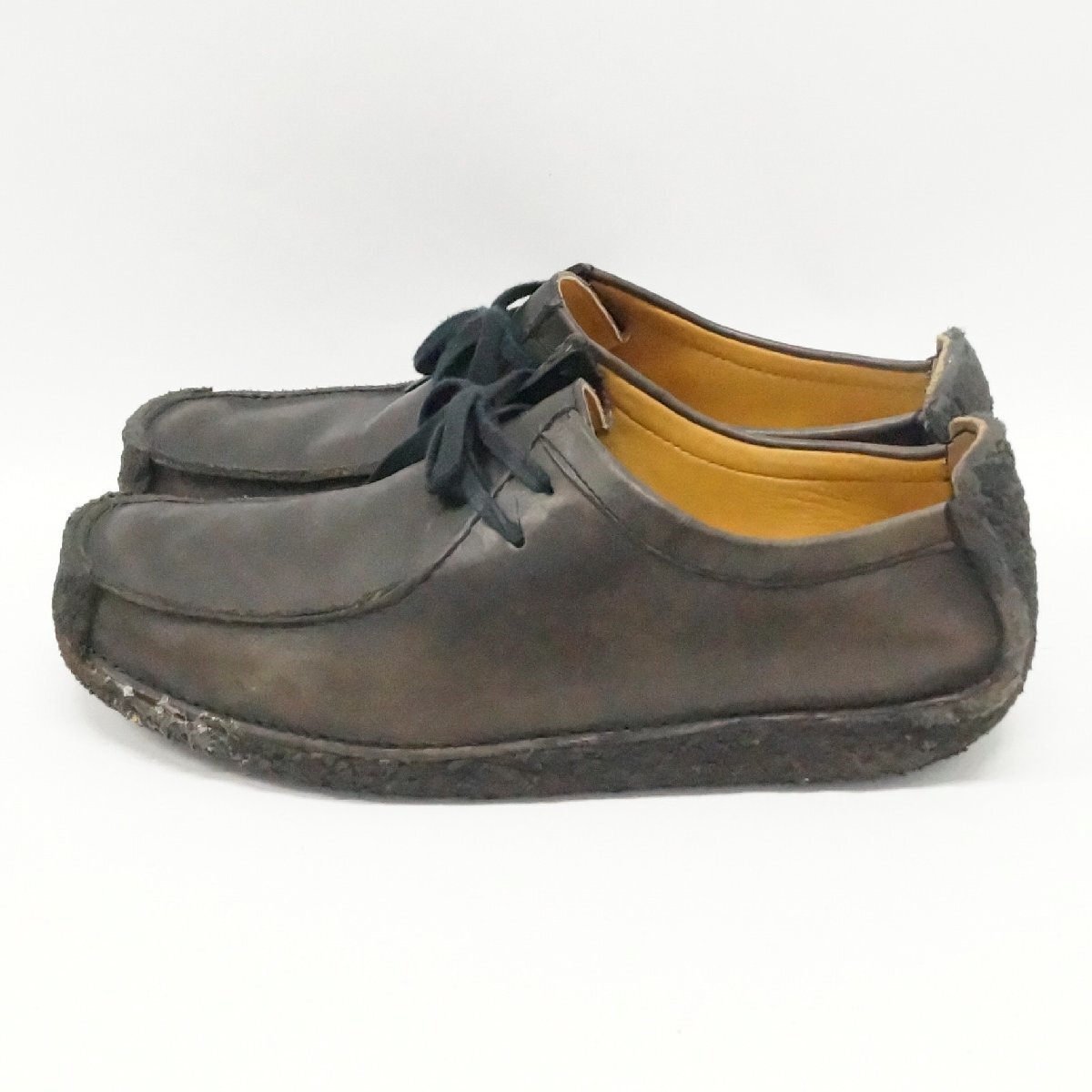 中古 ORIGINAL クラークス Clarks ワラビー モカシン レザー シューズ 26㎝ ブラウン系_画像3