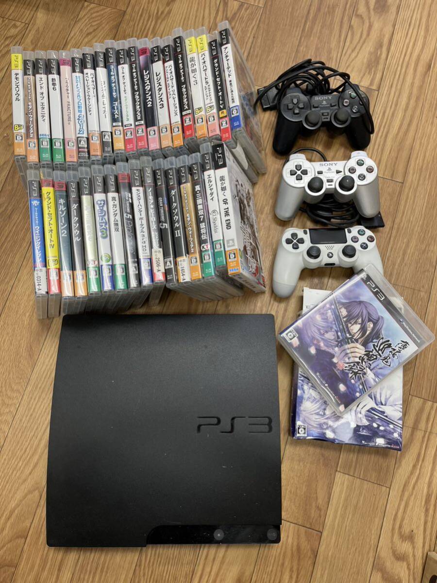 【42771.0329R】☆格安スタート！ジャンク品☆SONY PlayStation3 PS3 CECH-3000A　プレステ3　まとめ　プレイステーション　ソフト付き_画像1