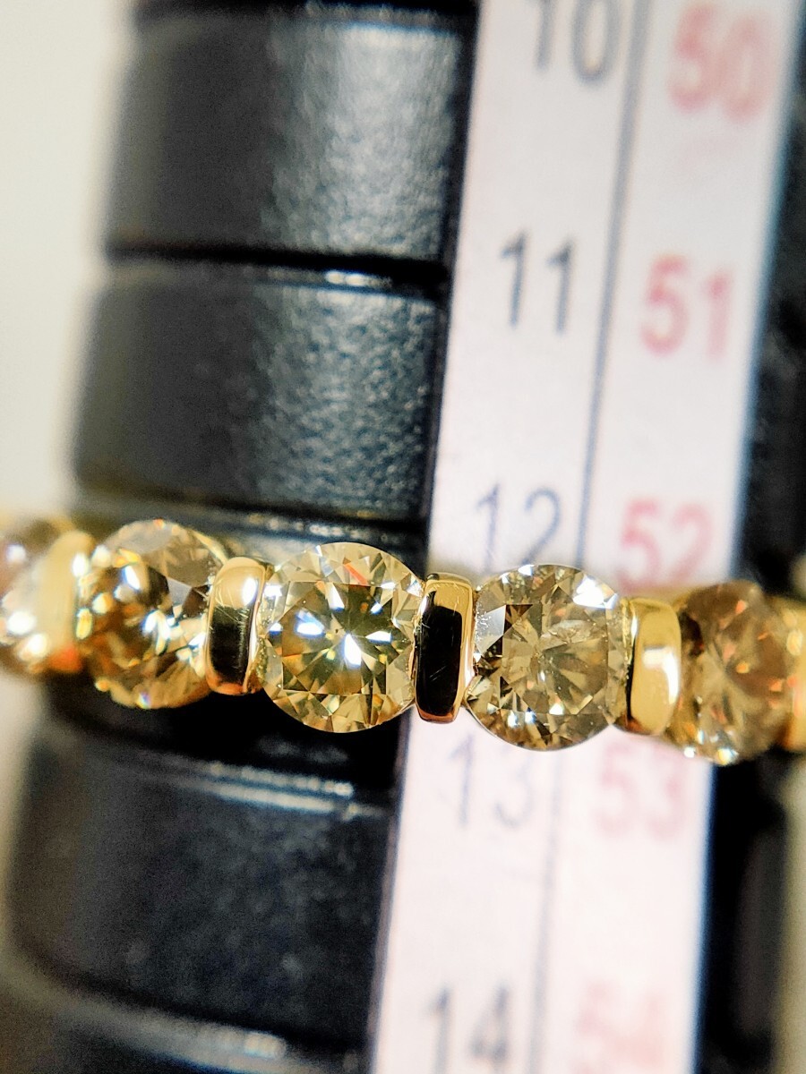 K18 1.00ct ダイヤモンド リング ハーフエタニティ 12号 天然ダイヤモンド 高品質 【検索】pt900 pt850_画像6