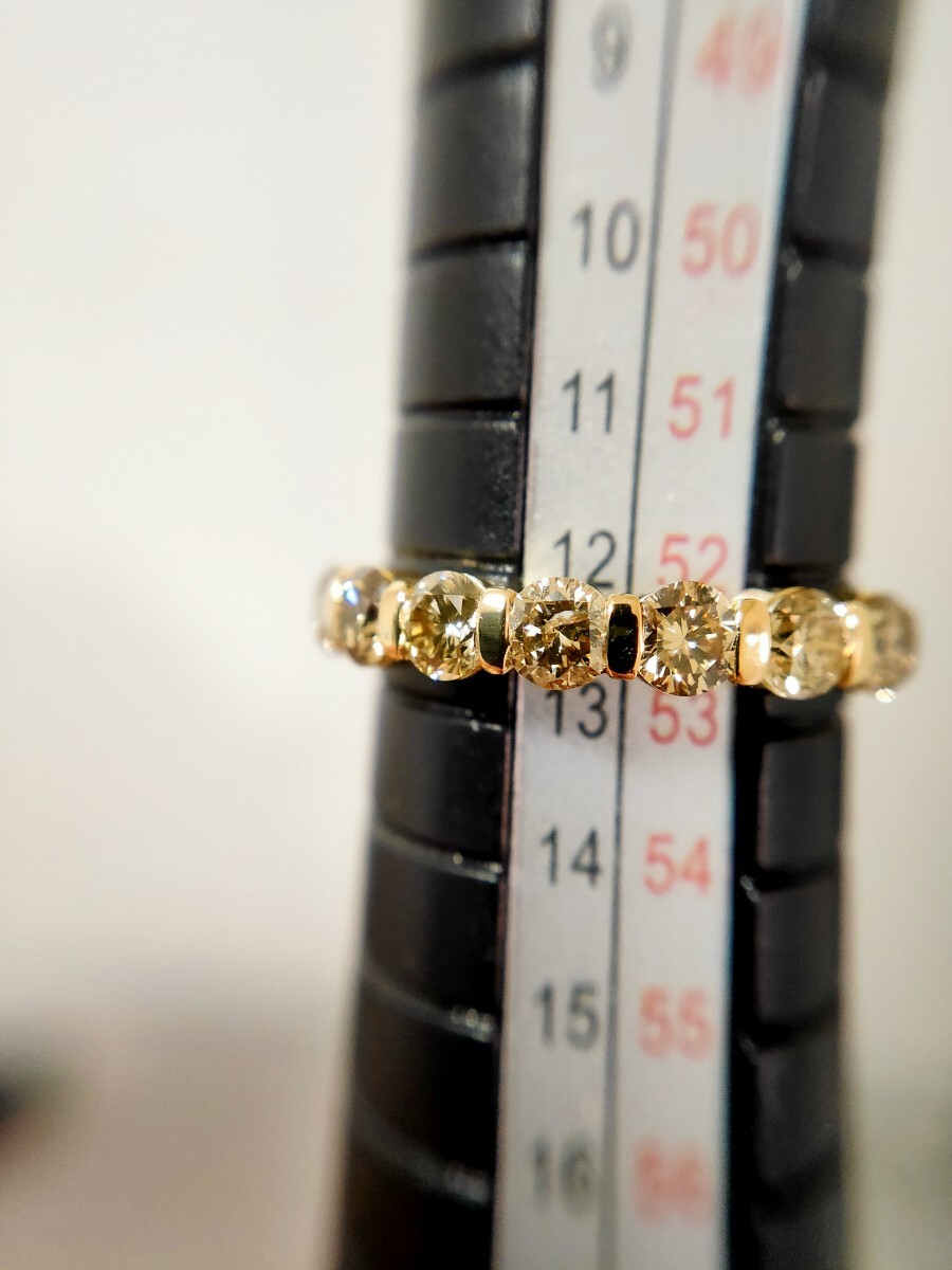 K18 1.00ct ダイヤモンド リング ハーフエタニティ 12号 天然ダイヤモンド 高品質 【検索】pt900 pt850_画像8