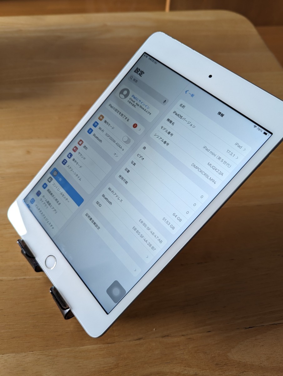 Apple iPad mini5 第5世代 64GB Wi-Fiモデル 動作確認済み 本体 アク