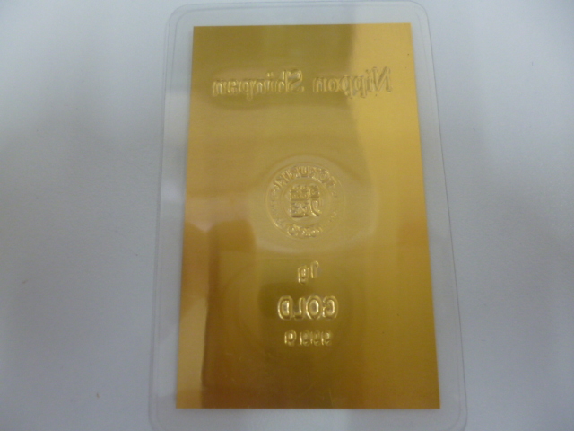 日本信販 Nippon Shinpan 1g GOLD 999.9 純金カード 徳力 TOKURIKI ラミネート 激安1円スタート_画像2