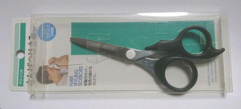 新品 グリーンベル 日本製 散髪はさみ 前髪 散髪ハサミ 理容室 美容室 床屋 カットバサミ 美容院 シザ 黒色 さんぱつはさみ サロン 鋏 _画像2