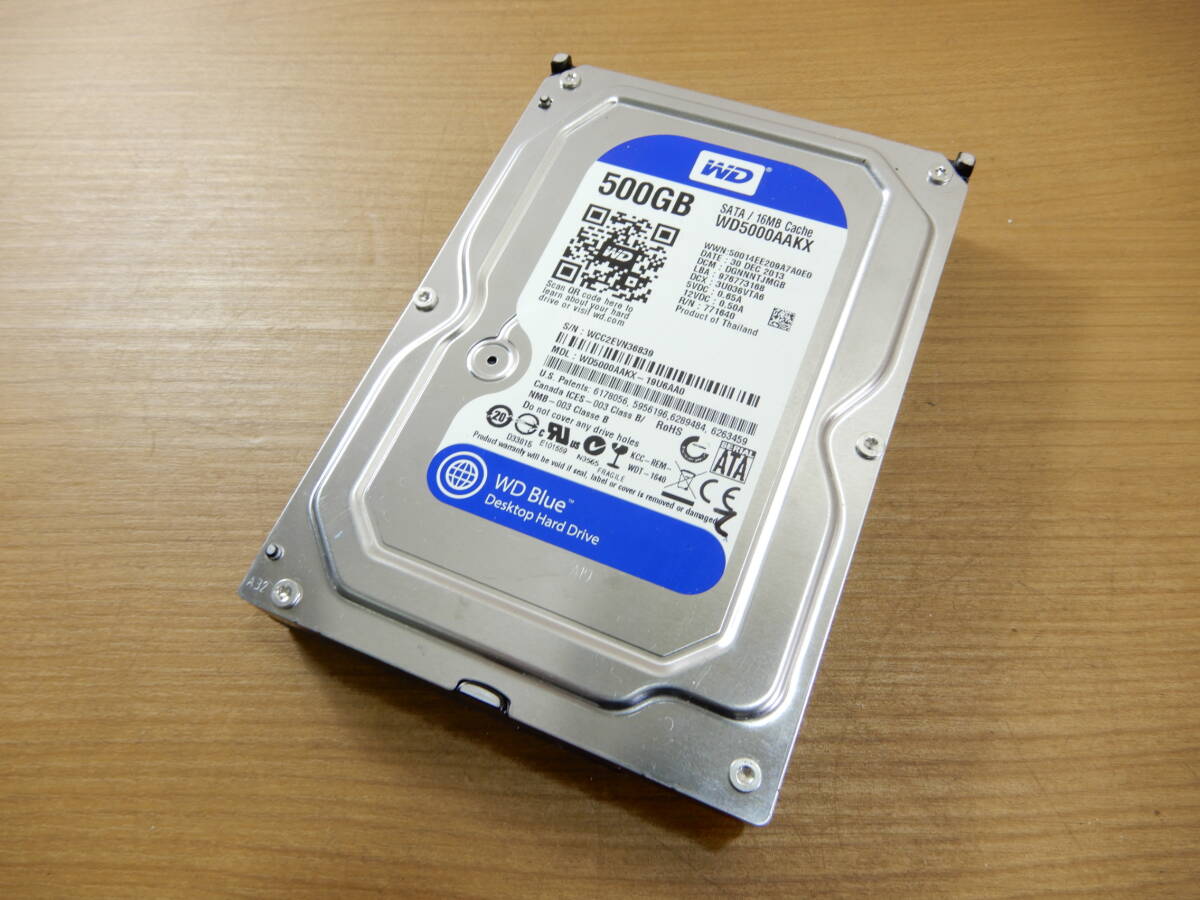 Y0412★\1～WDBlue PC周辺機器 ハードディスク/HDD/PCデータ保管 3.5 容量:500GBの画像1