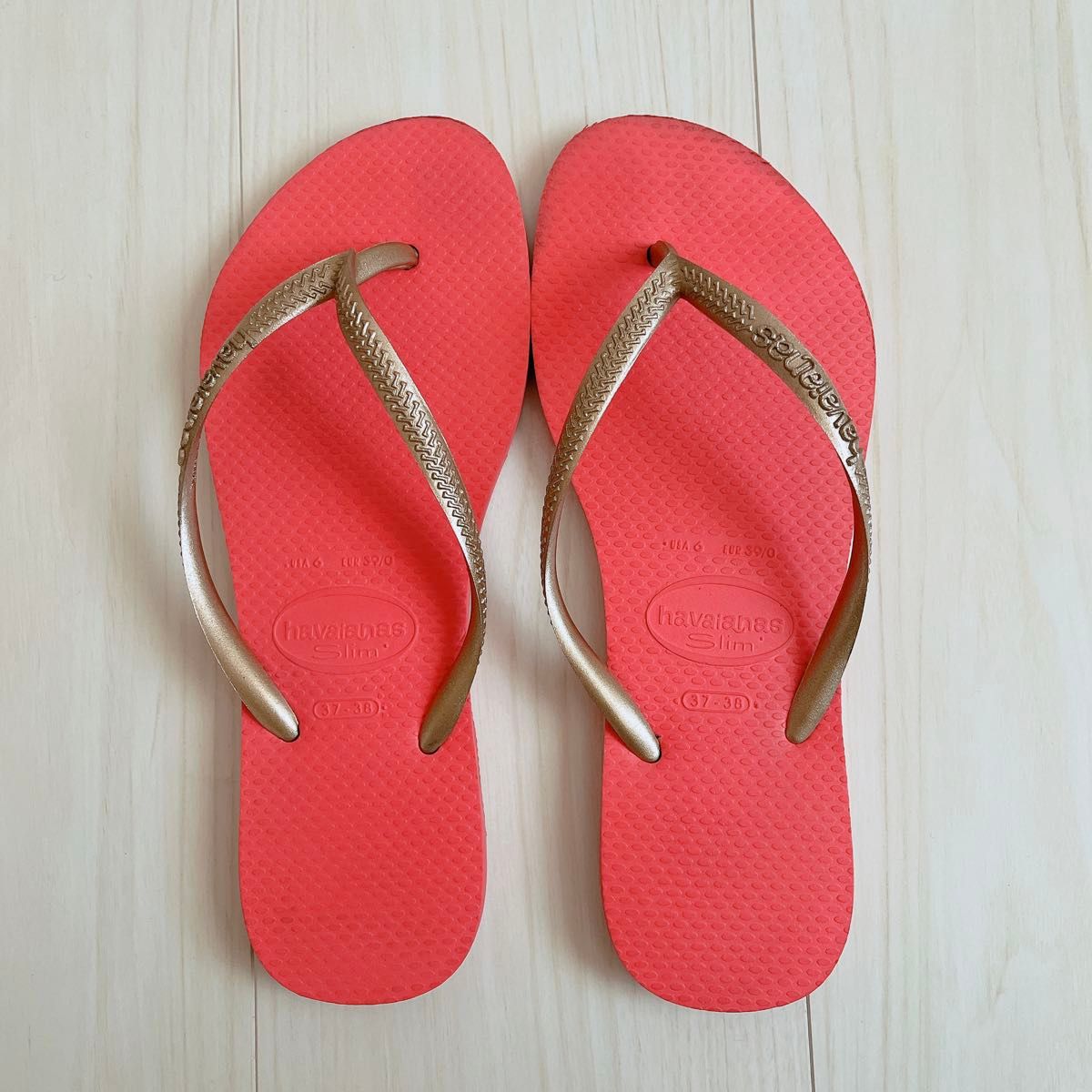 ハワイアナス havaianas ビーチサンダル ピンク×ゴールド 37-38   24-24.5cm