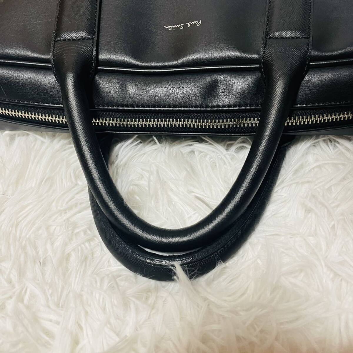 1 jpy ~ hard-to-find goods Paul Smith business bag briefcase tote bag 2way shoulder .. diagonal .. original leather Paul Smith A4 high capacity 3 layer 