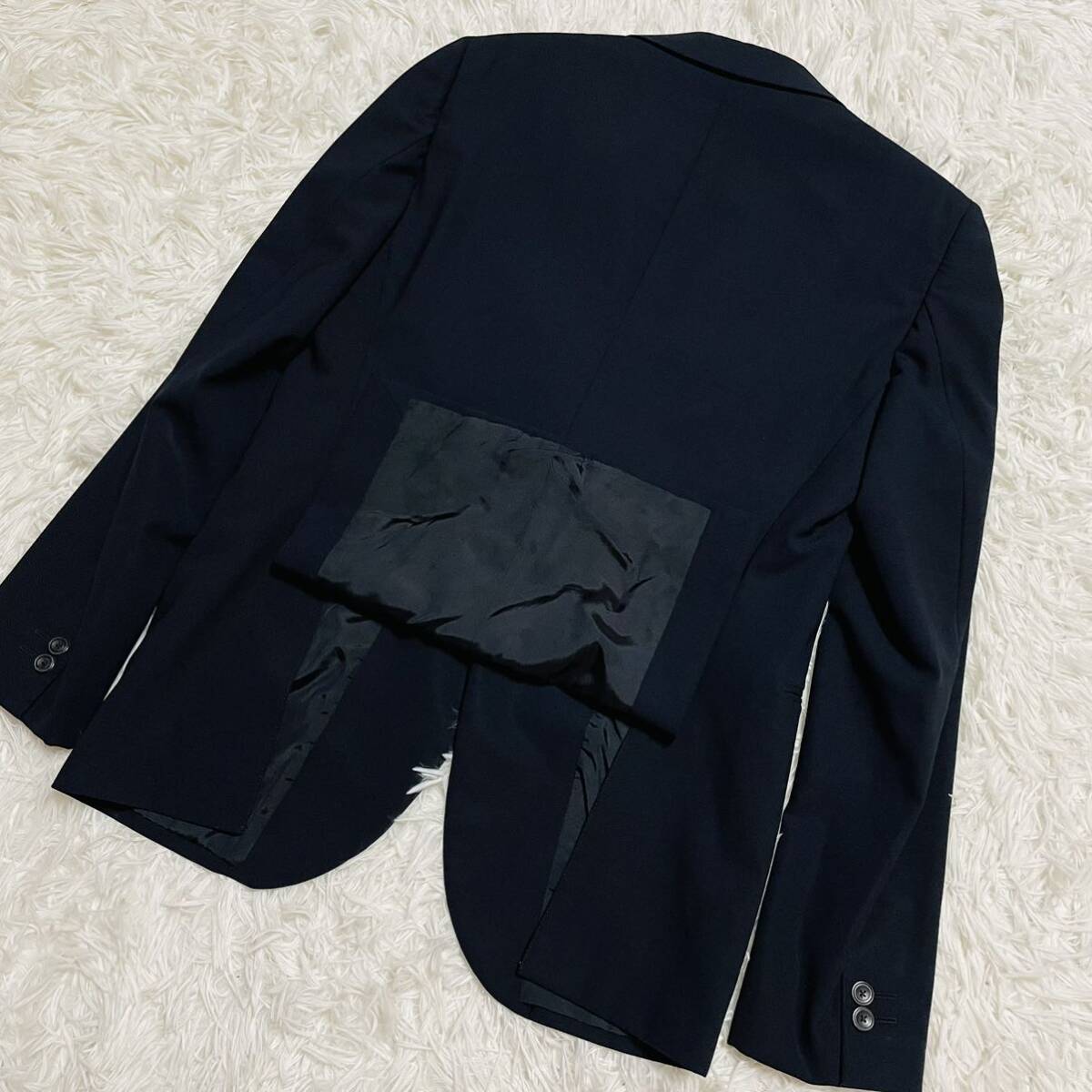 EMPORIO ARMANI テーラードジャケット 濃紺 ジャケット スーツ 1B ストレッチ 伸縮性 サイドベンツ 48 Lサイズ エンポリオアルマーニ 通年の画像7