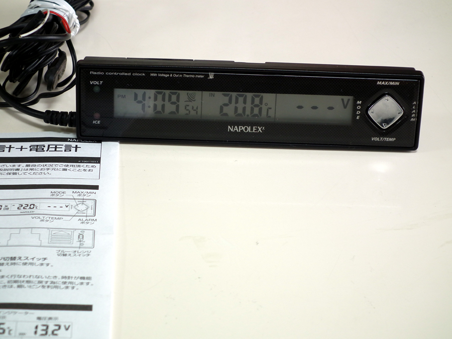 ナポレックス　VTメータークロック　電波時計+温度計+電圧計_画像4