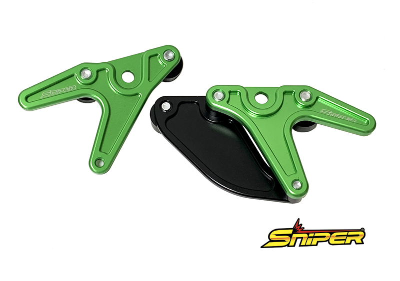 ZX-25R ZX-4R Z650RS NINJA650 Z650 レーシングスタンドフック 緑 スプロケットガード付 タイプC SNIPER スナイパー SP0099GR_画像1